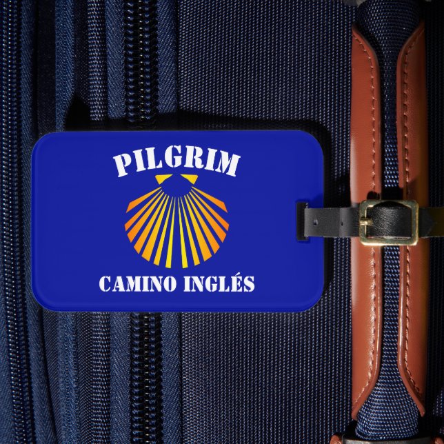 Camino Inglés pilgrims Luggage Tag (Front Insitu 4)