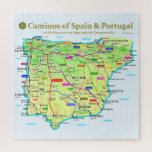 Camino Map Jigsaw Puzzle<br><div class="desc">A unique and beuatifully drawn map of the Camino de Santiago routes in Spain and Portugal.</div>
