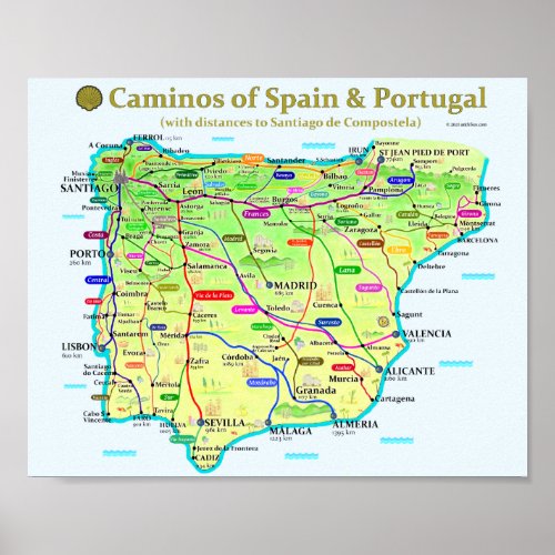 Camino Map Poster
