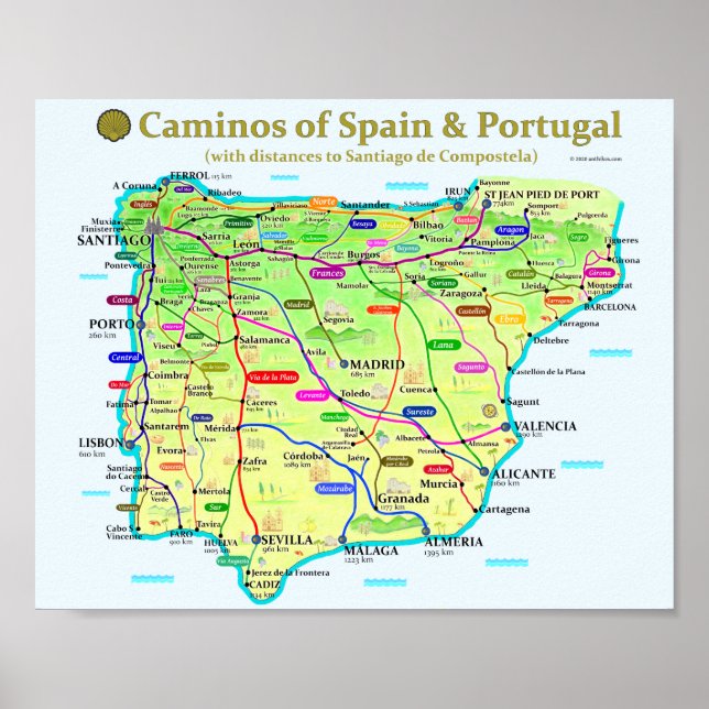Camino Map Poster (Front)