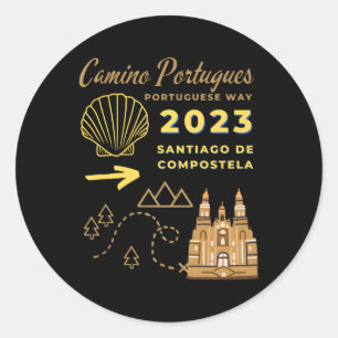 Camino Portugues Portuguese Way 2023 Santiago De C Classic Round Sticker