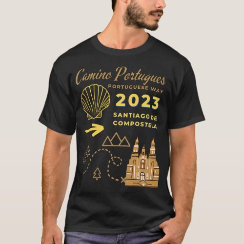 Camino Portugues Portuguese Way 2023 Santiago De C T_Shirt