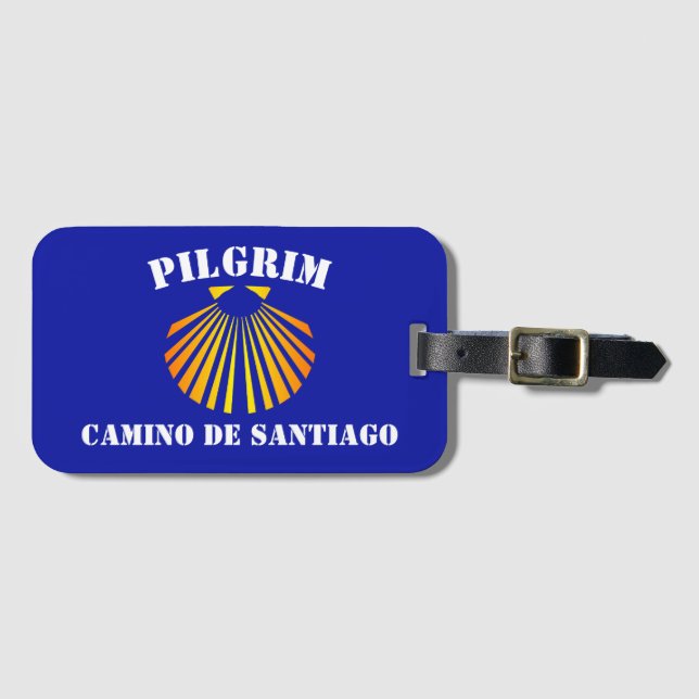 Camino Santiago de Compostela pilgrims Luggage Tag (Front Horizontal)