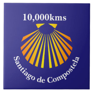 Camino scallop shell distance marker ceramic tile