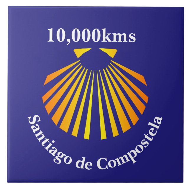 Camino scallop shell distance marker ceramic tile (Front)
