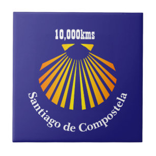 Camino scallop shell distance marker ceramic tile