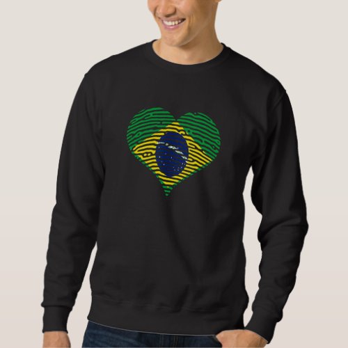 Camisa Brasil Brazil Soccer Fingerprint Brazilian  Sweatshirt