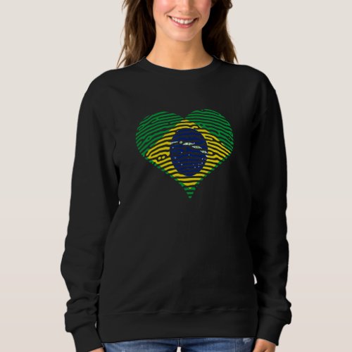 Camisa Brasil Brazil Soccer Fingerprint Brazilian  Sweatshirt