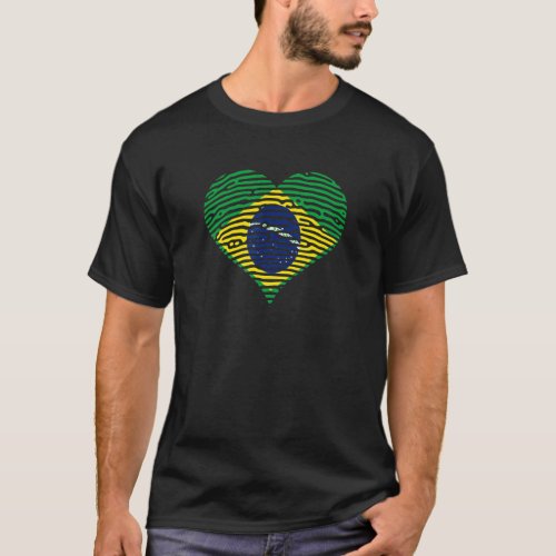 Camisa Brasil Brazil Soccer Fingerprint Brazilian  T_Shirt