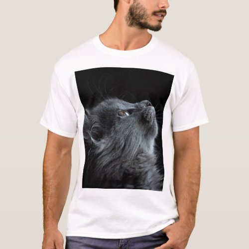 Camisa com Estampa de Gato T_Shirt
