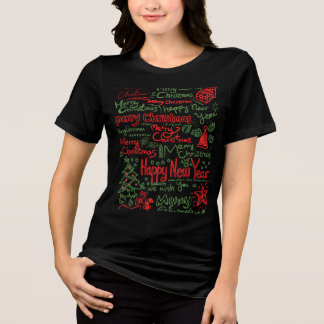 Camiseta blusa feminina de Natal Tri-Blend Shirt