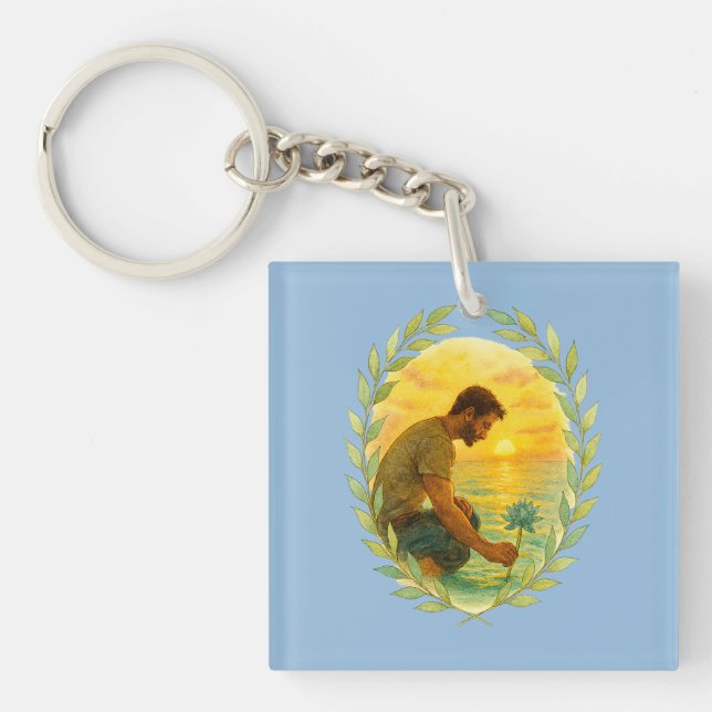 Camiseta hombre en el agua  keychain (Front)