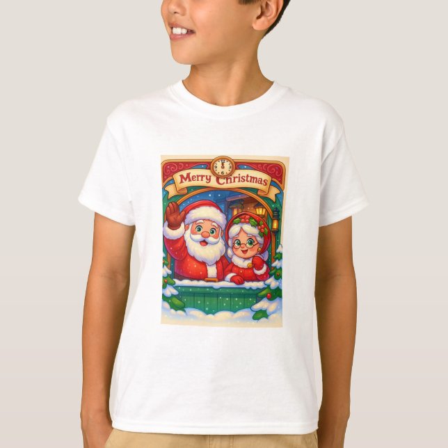Camiseta Infantil Mamãe e Papai Noel T-Shirt (Front)