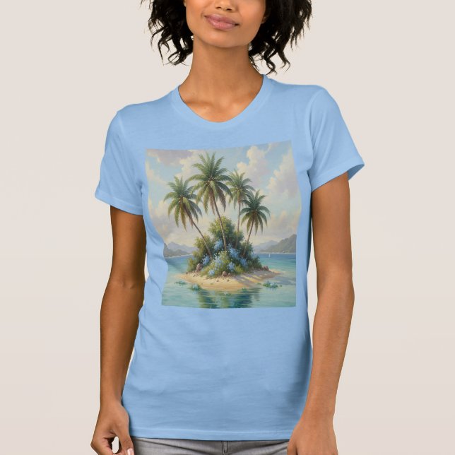 Camiseta isla en la playa  T-Shirt (Front)