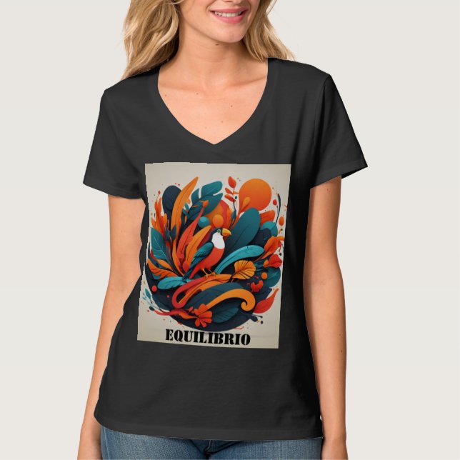 Camiseta Mujer Arte Simbólico de Equilibrio T-Shirt (Front)