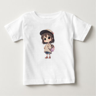 Camiseta para Bebé Niña con Gorra y Bolso Baby T-Shirt