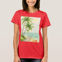 Camiseta Playa palmeras