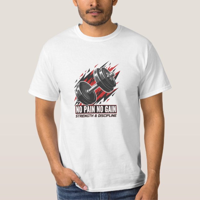 Camiseta Value No Pain No Gain | 100% Algodão T-Shirt (Front)