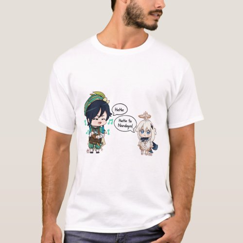 Camiseta venti y paimon T_Shirt