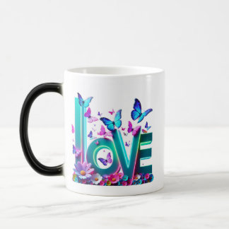 Camiseta Vibrant Love and Butterflies – Colorful F Color Morph Mug