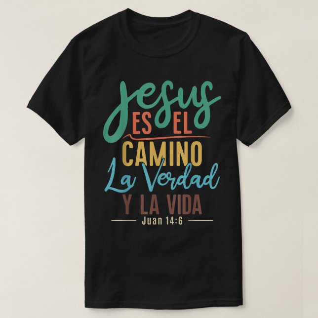 Camisetas Cristianas in Spanish Con Frases Biblia T-Shirt (Design Front)