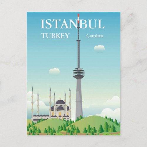 Camlica Tower  Istanbul Turkey Postcard