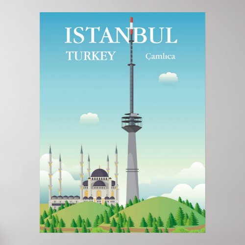 Camlica Tower  Istanbul Turkey Poster