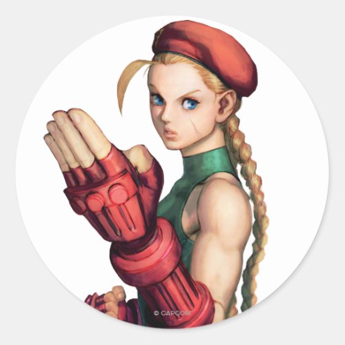 Cammy With Hand Up Classic Round Sticker