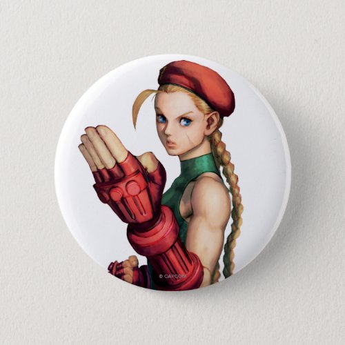 Cammy With Hand Up Pinback Button