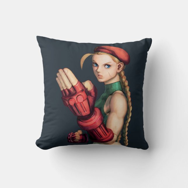 Cammy With Hand Up Throw Pillow (Front)