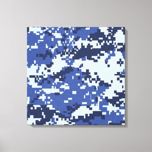camo02 BLUES WHITE CAMOUFLAGE PATTERN BACKGROUNDS Canvas Print