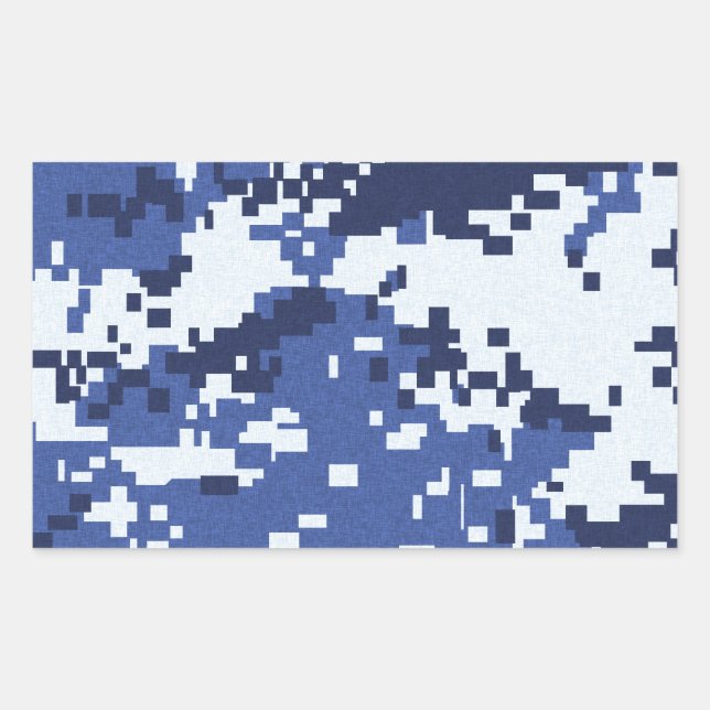 camo02 BLUES WHITE CAMOUFLAGE PATTERN BACKGROUNDS Rectangular Sticker (Front)
