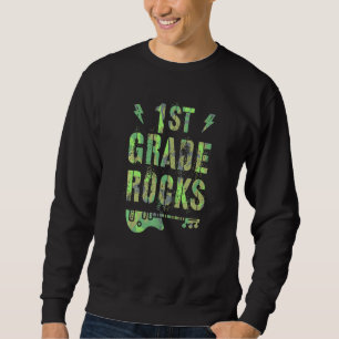 Camo 1st Grade Rocks Camp Teacher Squad First Grad Sweatshirt