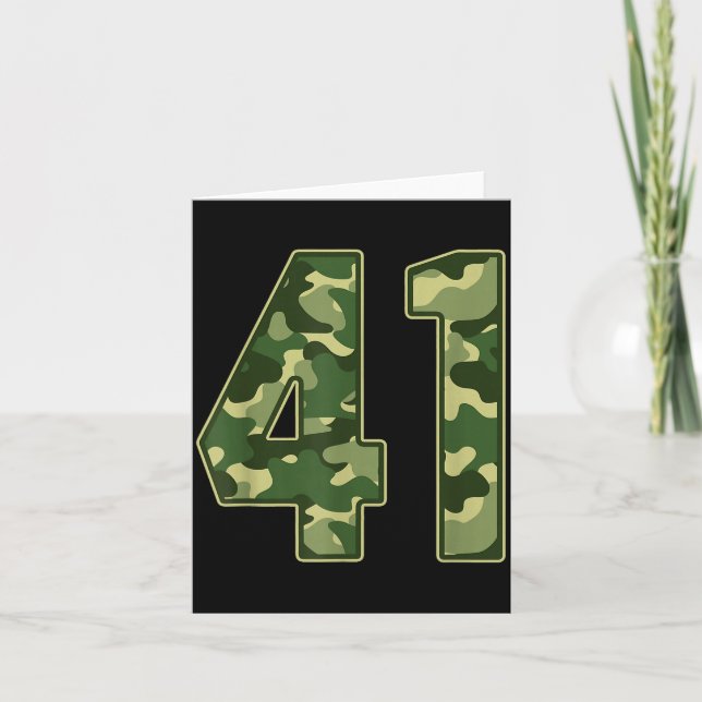 Camo #41 Jersey Number 41 Uniform Fan Favorite Pla Card (Front)