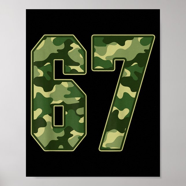 Camo #67 Jersey Number 67 Uniform Fan Favorite Pla Poster (Front)
