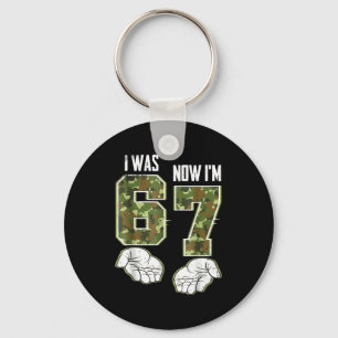 Camo 7 Year Old Birthday I Was 6 Now I'm 7 67 Funn Keychain