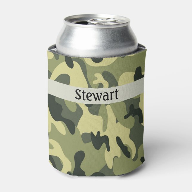 Camo Add Your Name  Can Cooler (Can Front)