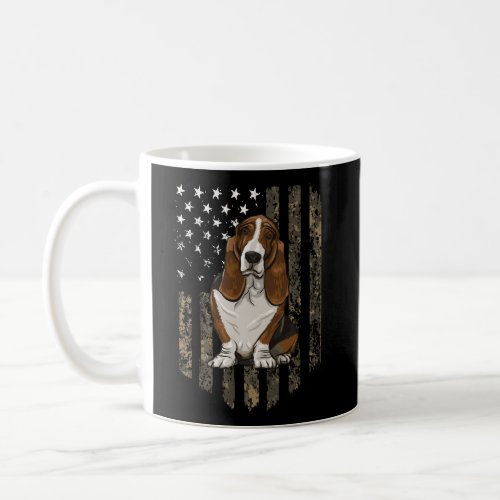 Camo American Flag Basset Hound 4Th Of July Usa Coffee Mug