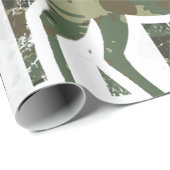 Camo American Flag Buck Hunting Gift Deer Hunter Wrapping Paper (Roll Corner)