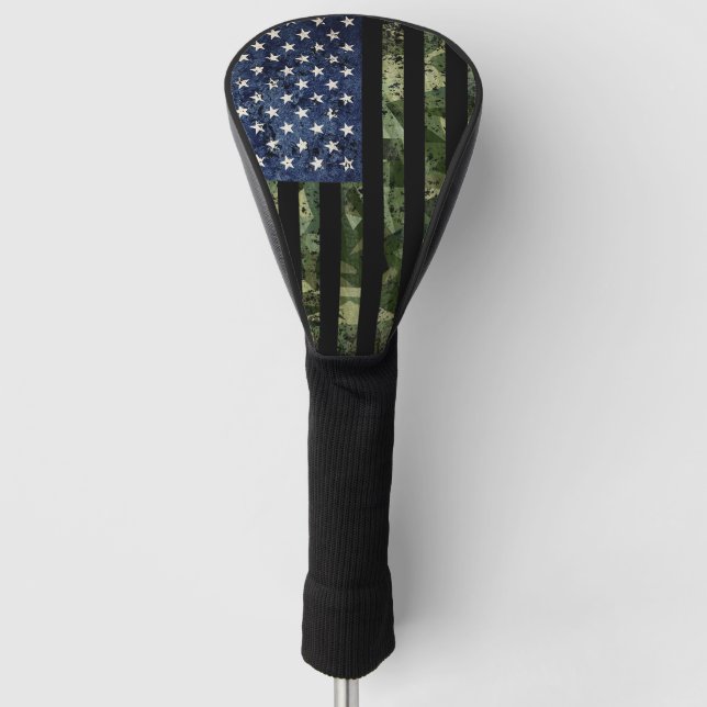 Camo American Flag Camouflage Golf Head Cover (Front)