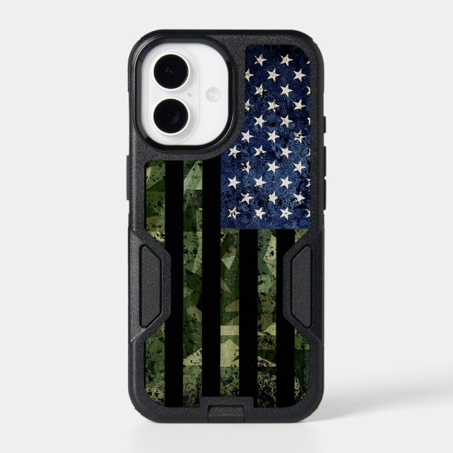 Camo American Flag Camouflage Otterbox iPhone Case (Back)