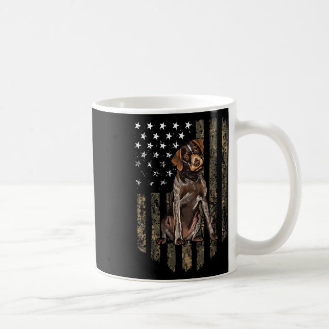Camo American Flag German Wirehaired Pointer 4th O Coffee Mug (Right)