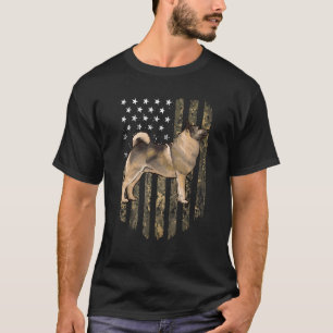 Camo American Flag Norwegian Elkhound 4th Of July T-Shirt