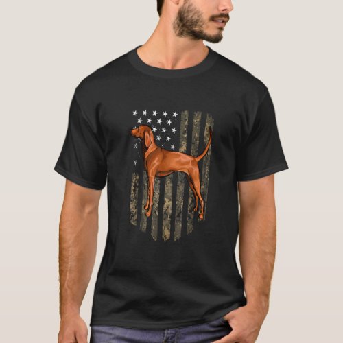 camo american flag redbone coonhound T_Shirt