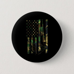 Camo American Flag Rifle Antler Deer Hunting Gun H Button