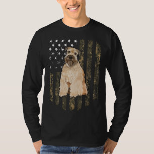 Camo American Flag Soft Coated Wheaten Terrier 4th T-Shirt