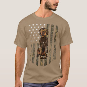 Camo American Flag Wirehaired Pointing Griffon 4th T-Shirt