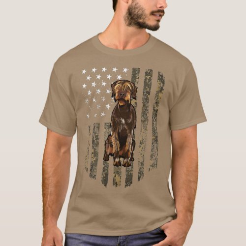 Camo American Flag Wirehaired Pointing Griffon 4th T_Shirt