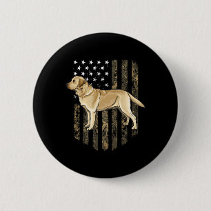 Camo American Flag Yellow Labrador Retriever 4th O Button
