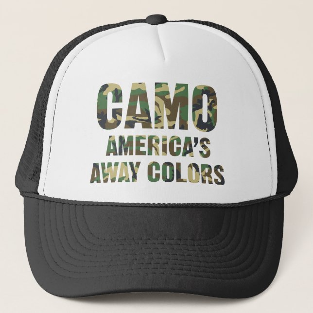 Camo America's Away Colors Trucker Hat (Front)